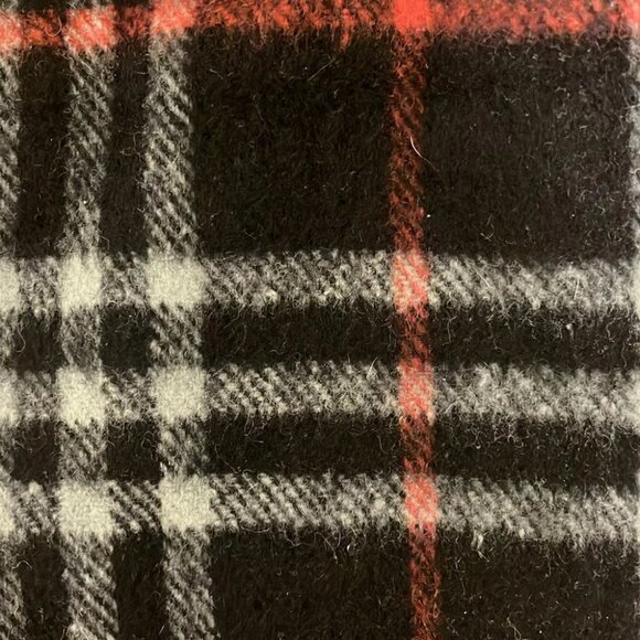 Auth Burberry's - Dark Navy Red Light Blue Cashmere Scarf - Picture 2 of 5